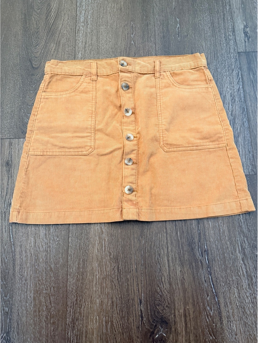 Kensie Jeans Corduroy Button Front Mini Skirt Size 12/31 -